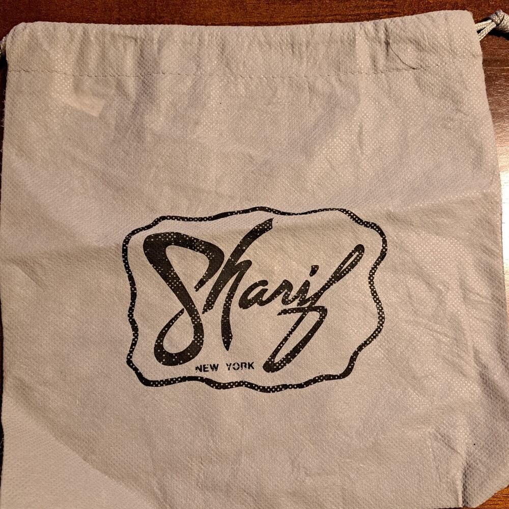 Vintage Sharif New York Dust Bag Gray Black Logo 10 Inches x 9 Inches Handbag